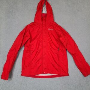 Marmot PreCip Rain Jacket Womens Small Red Waterproof Hooded Hiking Gorpcore